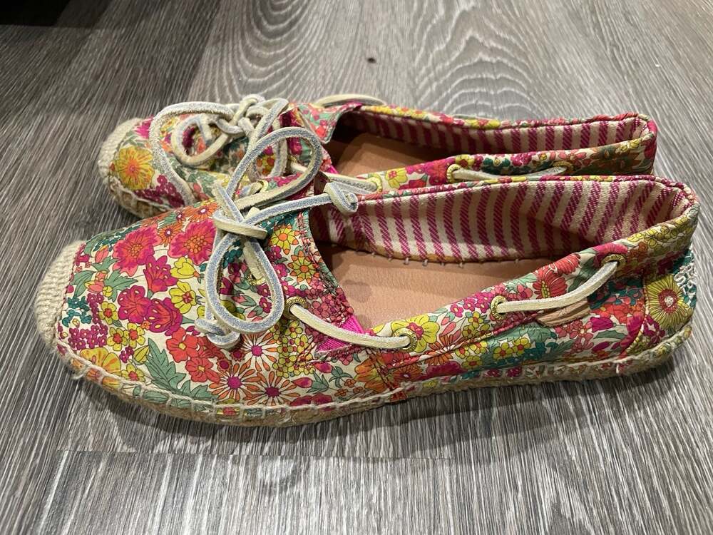 Size 9 Sperry Top Sider Katama Liberty Bright Pink Womens Slip On Flat Shoes